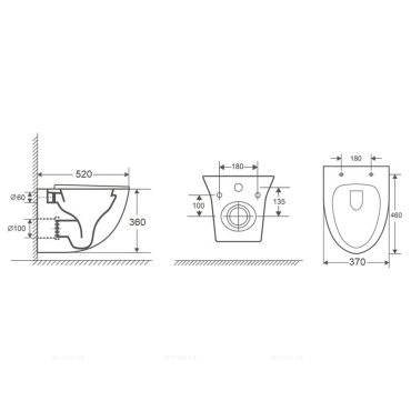 Унитаз подвесной безободковый Bond Oval F05-10 с крышкой-сиденьем микролифт белый - 13 изображение