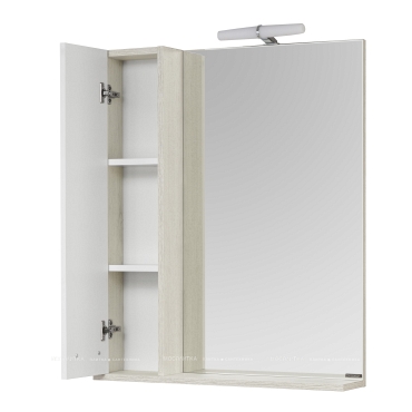 Зеркальный шкаф Aquaton Бекка PRO 70 белый, дуб сомерсет 1A214702BAC20 - 2 изображение