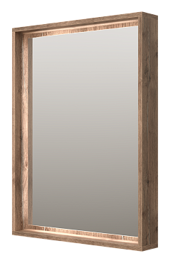 Зеркало Brevita Dallas 60 см DAL-02060-074 с подсветкой, дуб галифакс олово