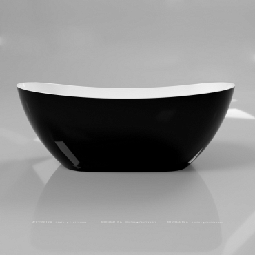 Ванна из искусственного камня 160х75 см Whitecross Onyx C 0206.160075.10100 глянцевая черно-белая - 3 изображение