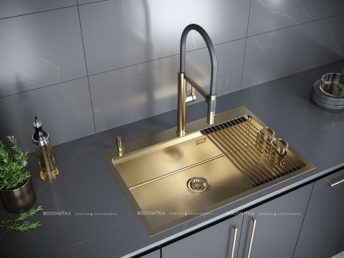 Мойка кухонная Paulmark Vast-Pro PM707551-BG брашированное золото - 4 изображение