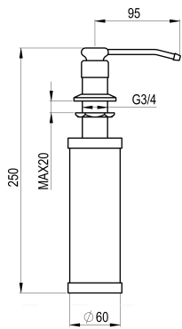 Дозатор Granula GR-01 D для жидкого мыла, классик - 2 изображение