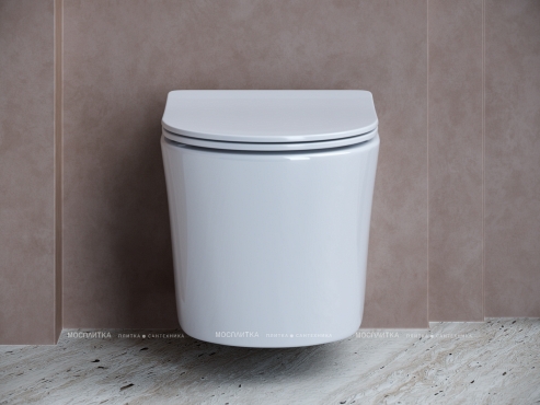 Комплект подвесной безободковый унитаз Ceramica Nova Balearica CN6000 Белый с сиденьем Микролифт + инсталляция Creto Standart 1.0 - 3 изображение