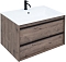 Комплект мебели для ванной Aquanet Lino 80 см, черный, коричневый - 3 изображение