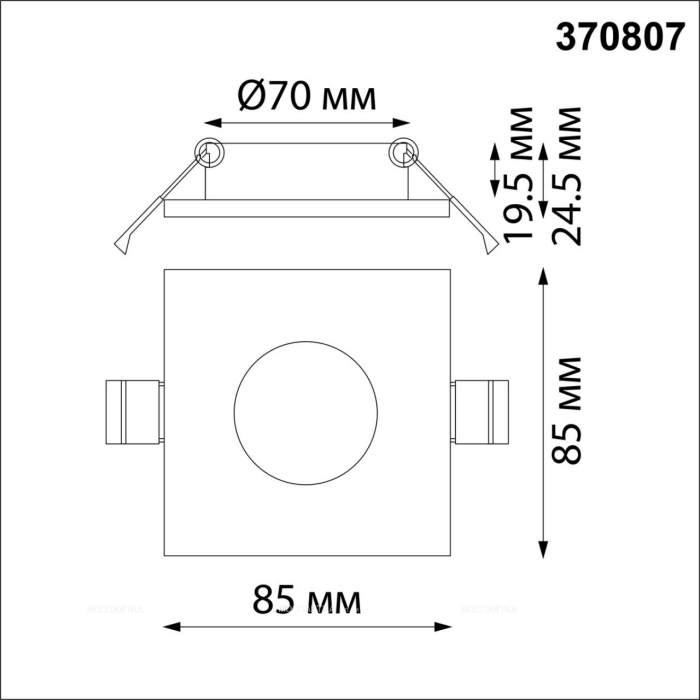 Встраиваемый влагозащищенный светильник Novotech Aqua 370807 - 2 изображение