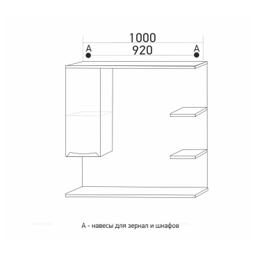 Зеркало шкаф Mixline "Этьен-100" левый с подсветкой 540873 - 2 изображение