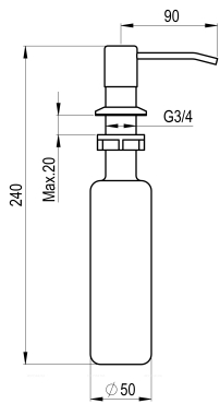 Дозатор Granula GR-1403 для жидкого мыла, классик - 2 изображение