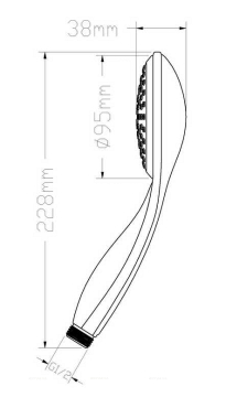 Душевая лейка D&K DC1101701 1 режим, d 9,5 см., темно-серый / хром - 2 изображение