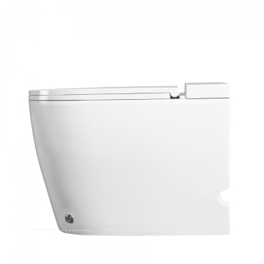 Унитаз приставной с импульсным смывом Abber Bequem AC1114P с крышкой-сиденьем микролифт, белый - 5 изображение