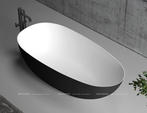 Акриловая ванна 170х80 см Abber AB9211MB матовый черный - 3 изображение