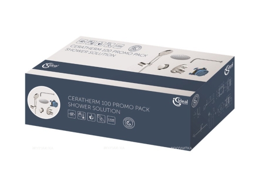 Душевой комплект Ideal Standard Ceratherm 100 New 6 в 1 «ВСЕ для встройки с термостатом» BD006XC - 10 изображение