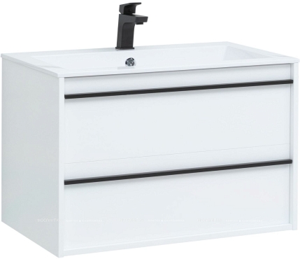 Комплект мебели для ванной Aquanet Lino 80 см, белая - 6 изображение