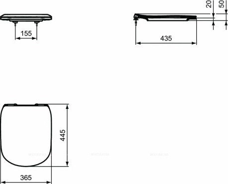 Комплект Ideal Standard Tesi Prosys Oleas™ P1 унитаз + крышка-сиденье + инсталляция и пневматическая панель смыва PR386801 - 9 изображение