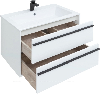 Комплект мебели для ванной Aquanet Lino 80 см, белая - 8 изображение