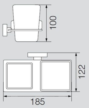Стакан с мыльницей настенный Veragio Ramba, хром/матовое стекло VR.RMB-4943.CR - 2 изображение