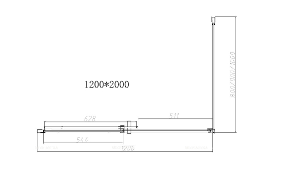 Душевой уголок Vincea Dice 120*100, черный, стекло прозрачное VSR-4D1012CLB - 4 изображение