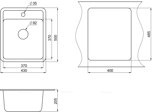 Мойка кухонная Granula Standart ST-4202 базальт - 2 изображение