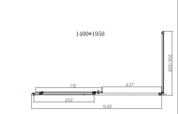 Душевой уголок Vincea Slim-N 140*80, черный, стекло прозрачное VSR-4SN8014CLB - 5 изображение