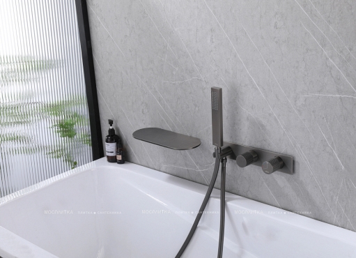Смеситель для ванны с душем Abber Rund AF8731NG никель - 3 изображение