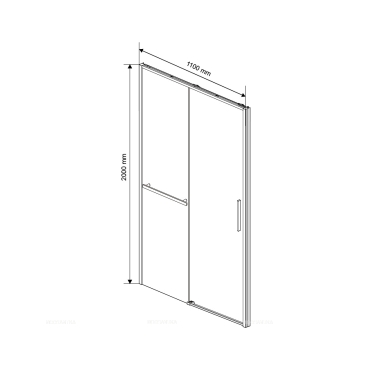 Душевая дверь Vincea Slim Soft VDS-1SS110CLGM, 110, вороненая сталь, стекло прозрачное - 3 изображение