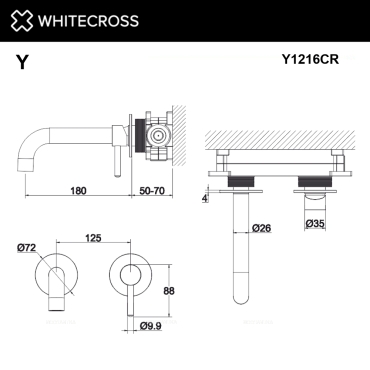 Смеситель для раковины Whitecross Y chrome Y1216CR хром глянец - 3 изображение