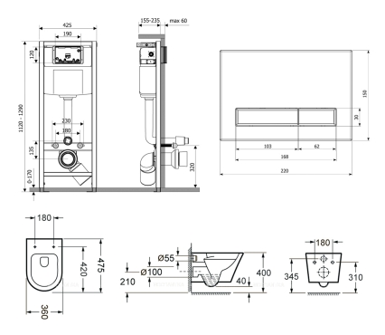 Комплект подвесной безободковый унитаз Lavinia Boho Biore Compacto Rimless, микролифт, 75110163 - 7 изображение