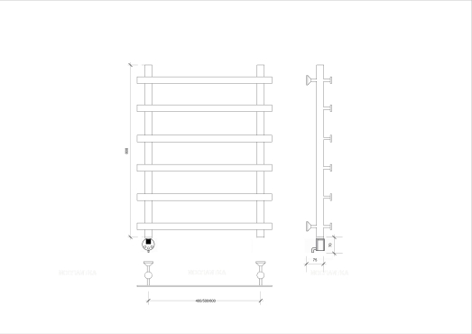 Полотенцесушитель электрический Secado Понтида 1 80х50 см 4603777456504 L, хром - 2 изображение