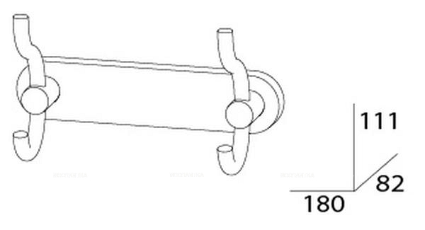 Планка с двумя крючками-вешалками Artwelle Harmonie HAR 005 - 2 изображение