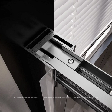 Душевая дверь Veconi Premium Trento PTD-30GR, 130х200, брашированный графит, стекло прозрачное - 5 изображение