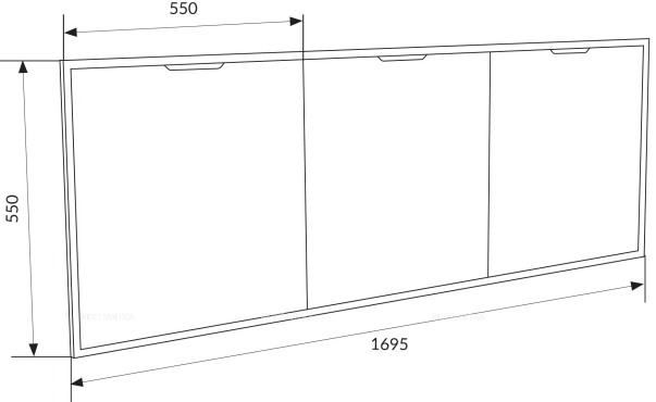 Фронтальная панель для ванны 1Marka Grunge Loft GL70White белая - 3 изображение