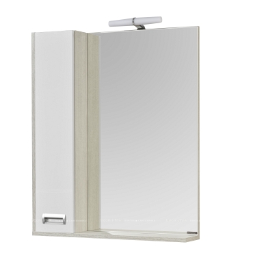 Зеркальный шкаф Aquaton Бекка PRO 70 белый, дуб сомерсет 1A214702BAC20 - 3 изображение