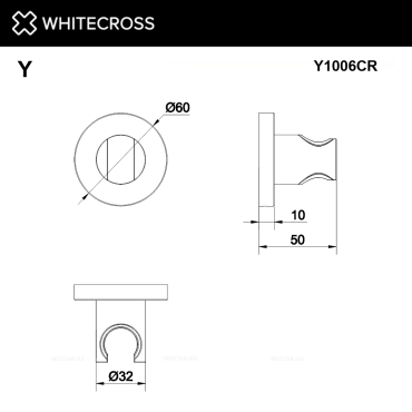 Держатель для душа Whitecross Y chrome Y1006CR хром - 3 изображение