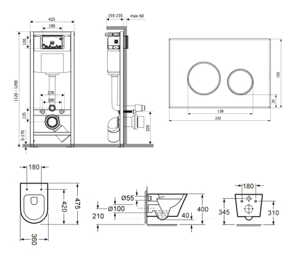 Комплект подвесной безободковый унитаз Lavinia Boho Biore Compacto Rimless, микролифт, 75110149 - 7 изображение