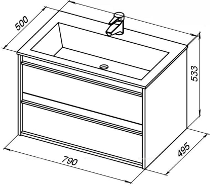 Комплект мебели для ванной Aquanet Lino 80 см, белая - 2 изображение