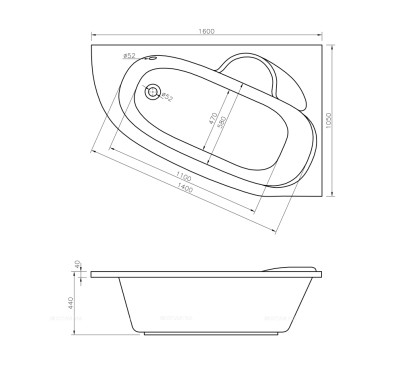 Акриловая ванна Lavinia Boho Bell Pro, 160x105 см. левая, 36141HAC - 4 изображение
