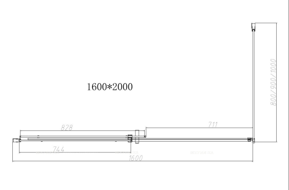 Душевой уголок Vincea Dice 160*100, черный, стекло прозрачное VSR-4D1016CLB - 4 изображение