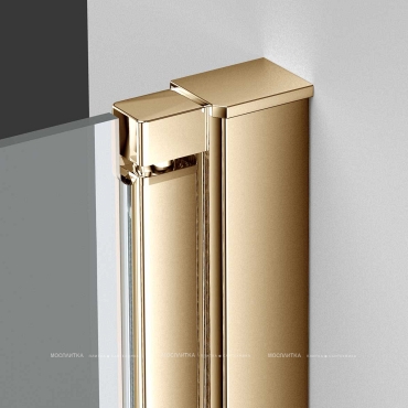 Душевая дверь Vincea Alpha 60х195 VDP-3AL600CLG, профиль брашированное золото, стекло прозрачное - 3 изображение