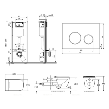 Комплект подвесной безободковый унитаз Lavinia Boho Rimless, с функцией биде, микролифт, 87561141 - 8 изображение