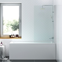 Шторка для ванны Damixa Skyline 80 см DX35WBS-D080-140MT стекло прозрачное, профиль хром