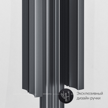Душевой уголок Am.Pm Gem 100х80 см W90G-404-100280-BT профиль черный, стекло прозрачное - 9 изображение
