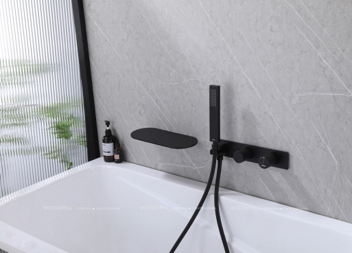 Смеситель для ванны с душем Abber Rund AF8731B черный матовый - 3 изображение