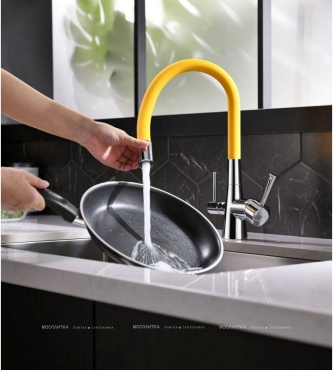 Смеситель Lemark Comfort для кухонной мойки LM3075C-Yellow хром/желтый - 2 изображение