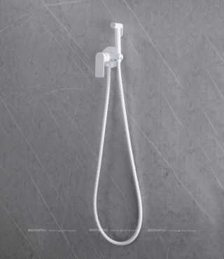 Гигиенический душ Abber Weiss Insel AF8025W со смесителем, матовый белый - 3 изображение
