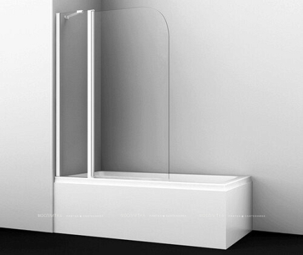 Шторка для ванны Wasserkraft Leine 35P02-110WHITE Fixed - 2 изображение