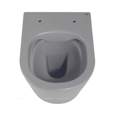 Унитаз подвесной безободковый Abber Bequem AC1102MG с крышкой-сиденьем стандарт, матовый серый - 9 изображение