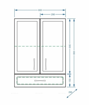 Шкаф подвесной Stella Polar Концепт 60/80 SP-00000141 60 см, 1 ящик, белый - 4 изображение
