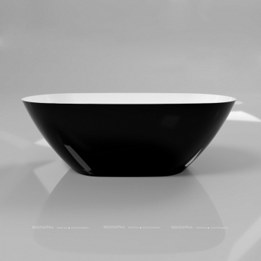 Ванна из искусственного камня 160х75 см Whitecross Onyx D 0207.160075.10100 глянцевая черно-белая - 3 изображение
