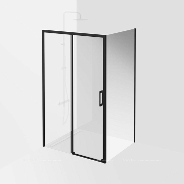 Душевая дверь Kerama Marazzi Vetro 120х195 см VE.120.SD.BLK.M профиль матовый черный, стекло прозрачное - 3 изображение